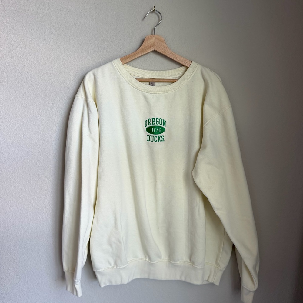 Oregon Ducks | Light Yellow Crewneck Sweatshirt
